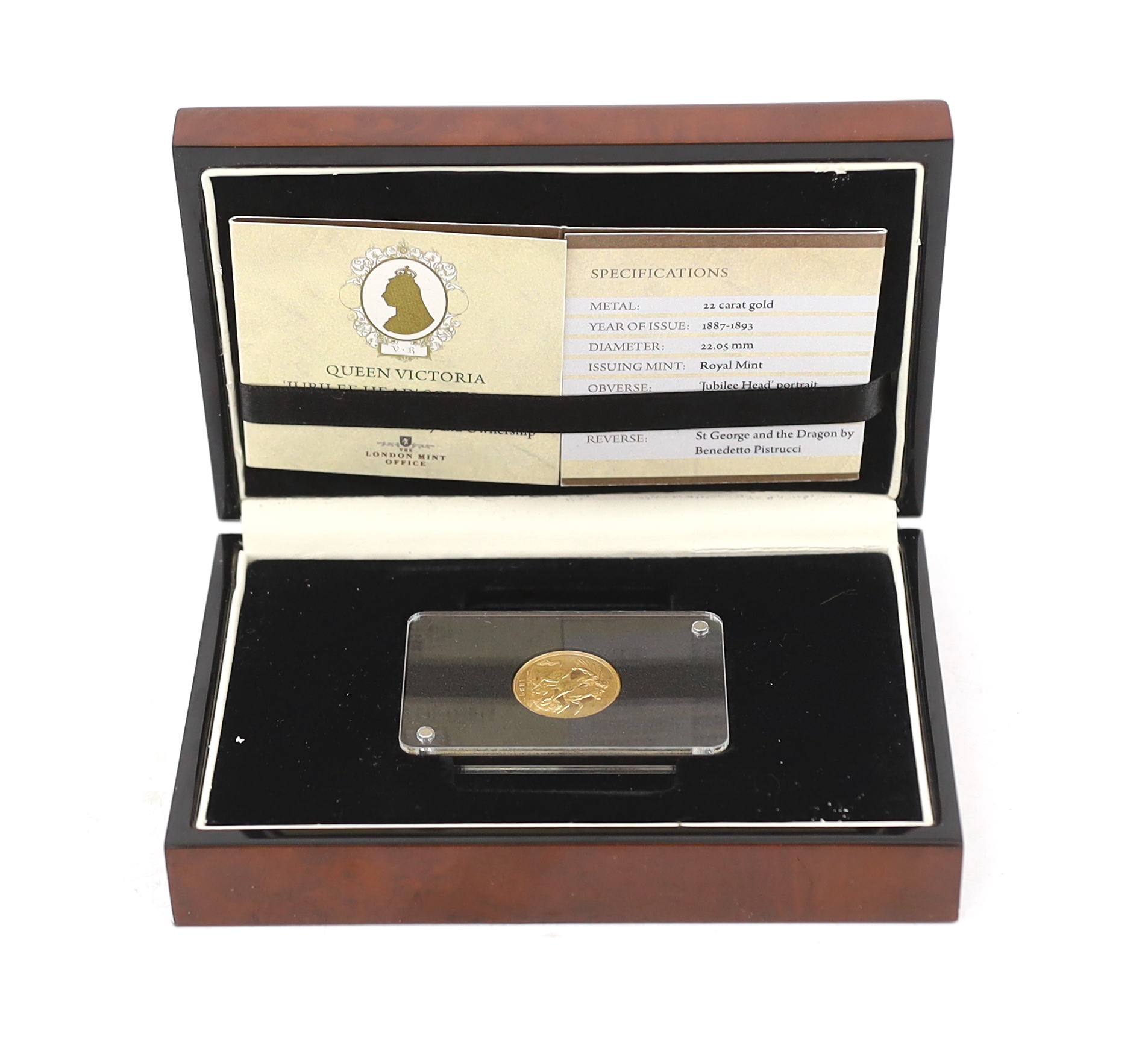 British Gold Coins, Victoria sovereign 1892, good VF, in a London Mint presentation case